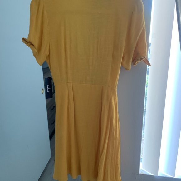 Lulu’s Yellow Wrap Dress - Picture 3 of 5